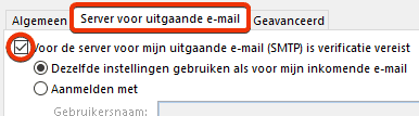 Server voor uitgaande e-mail